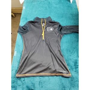 Philadelphia Flyers Sweater Womens Black Long Sleeve 1/2 Zip Medium Hockey NHL